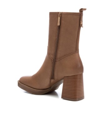 Carmela Bottines en cuir 161205 taupe -hauteur du talon : 8cm- -hauteur du talon : 8cm