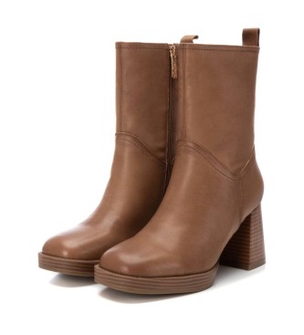 Carmela Bottines en cuir 161205 taupe -hauteur du talon : 8cm- -hauteur du talon : 8cm