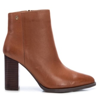 Carmela Leather ankle boots 161240 camel -Heel height: 8cm
