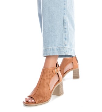Carmela Brown leather ankle boot sandal 161598 -Heel height: 8cm
