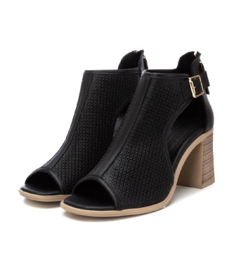 Carmela Black leather ankle boot sandal 161598 -height heel: 8cm