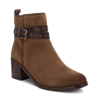 Carmela Leather Ankle Boots 161734 taupe