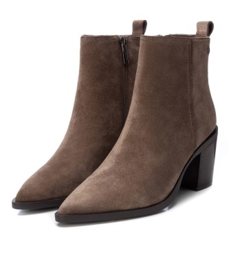 Carmela Leather Ankle Boots 161895 taupe