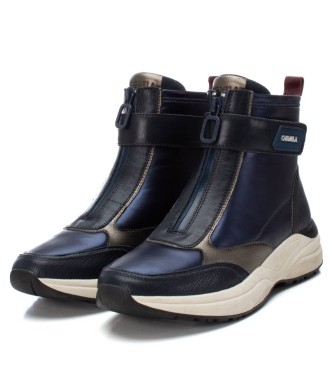 Carmela Bottines en cuir 161962 navy