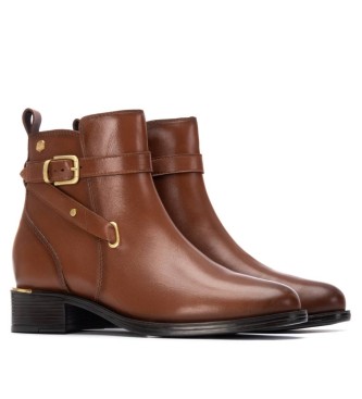 Carmela Botins em pele 162475 castanho
