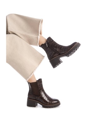 Carmela Botins em pele 162563 castanho