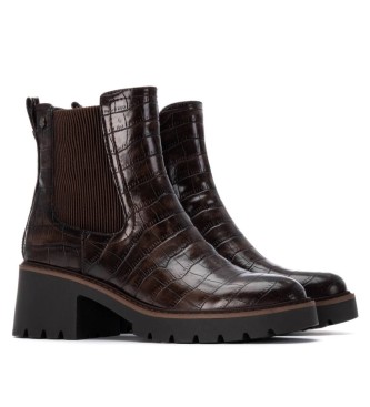 Carmela Botins em pele 162563 castanho