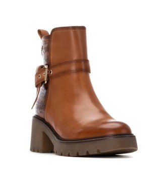 Carmela Botins em pele 162565 castanho