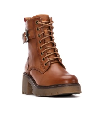 Carmela Botins em pele 162568 castanho