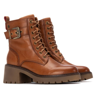 Carmela Botins em pele 162568 castanho