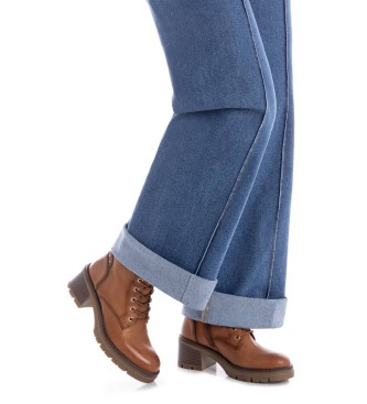 Carmela Botins em pele 162570 castanho