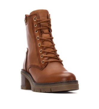 Carmela Botins em pele 162570 castanho