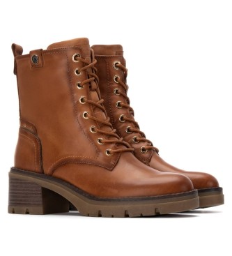 Carmela Botins em pele 162570 castanho