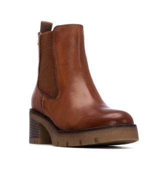 Carmela Botins em pele 162573 castanho