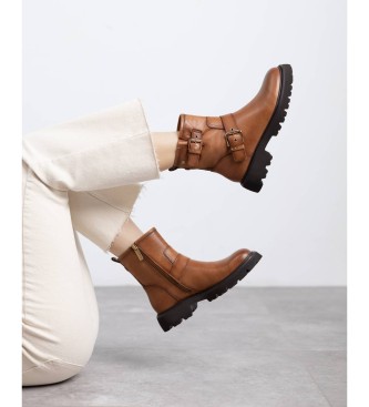 Carmela Botins em pele 162591 castanho