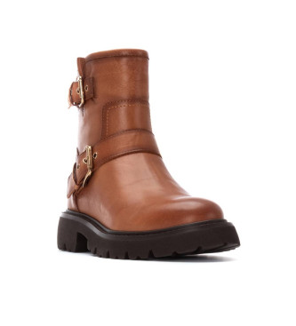 Carmela Botins em pele 162591 castanho