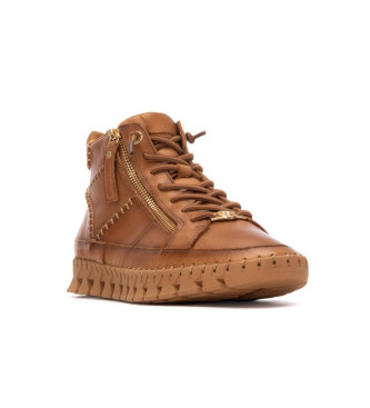 Carmela Skórzane buty za kostkę 162708 brązowe
