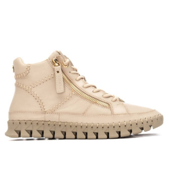 Carmela Leren enkellaarsjes 162708 beige