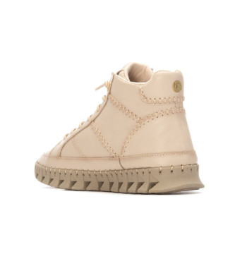 Carmela Leren enkellaarsjes 162708 beige