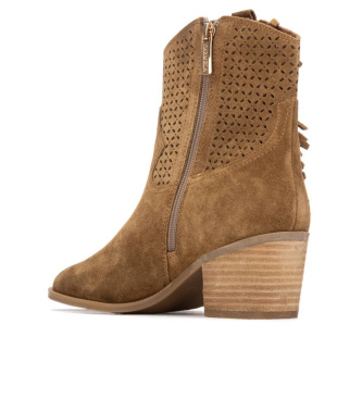 Carmela Botins em pele 163150 castanho