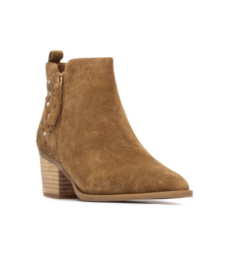 Carmela Botins em pele 163151 castanho