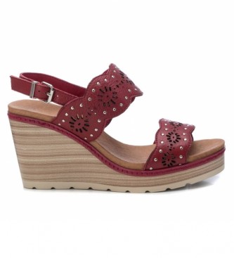 Carmela Leather sandals 067306 red -Height wedge: 9cm