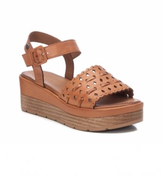 Carmela Leather sandals 067820 camel -wedge height: 6cm