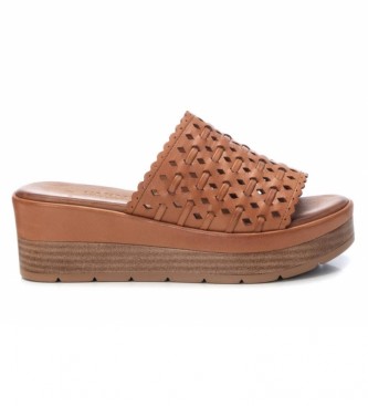 Carmela Leather sandals 067822 camel -wedge height: 6cm