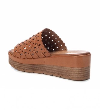Carmela Leather sandals 067822 camel -wedge height: 6cm