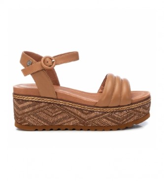 Carmela Leather sandals 068284 camel -Height: 7 cm