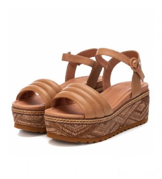Carmela Leather sandals 068284 camel -Height: 7 cm