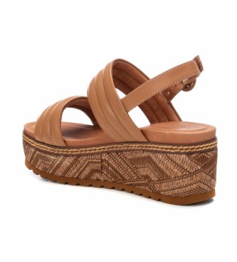 Carmela Leather sandals 068402 camel -Platform height 7 cm