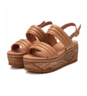 Carmela Leather sandals 068402 camel -Platform height 7 cm
