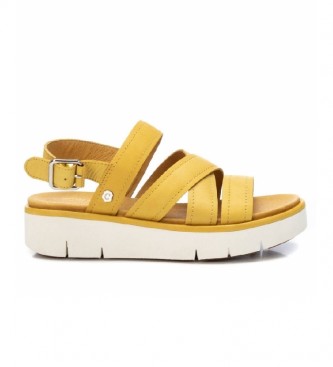 Carmela Leren sandalen 068418 geel