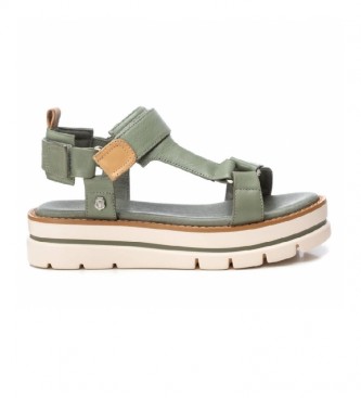 Carmela Leather sandals 068543 khaki