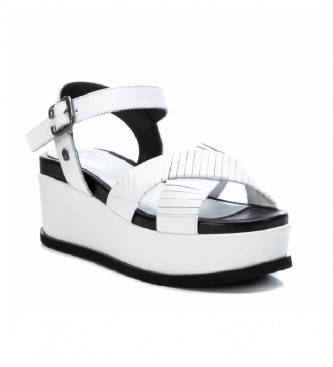 Carmela Leather sandals 068551 white -Height cua 7 cm