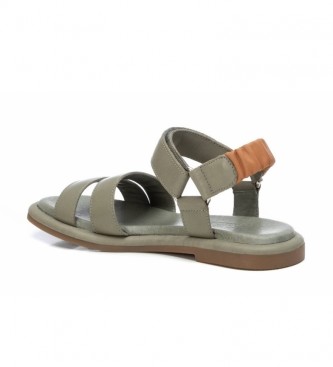 Carmela Leather sandals 068558 khaki