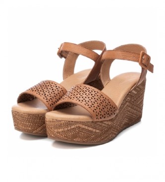 Carmela Leather sandals 068567 camel -Height: 8 cm