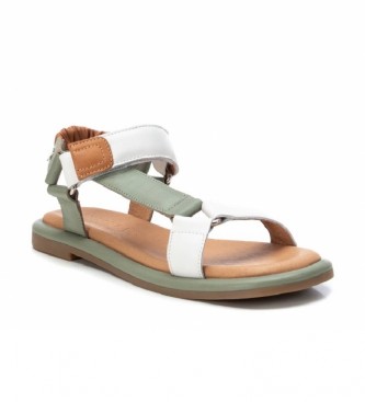 Carmela Khaki sandaler i lder 068581