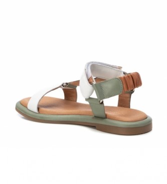 Carmela Leather sandals 068581 khaki