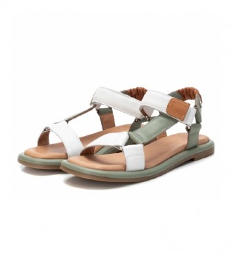 Carmela Khaki sandaler i lder 068581