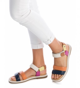 Carmela Leren sandalen 068582 meerkleurig