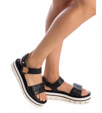 Carmela Leather sandals 068611 black -Platform height 5 cm