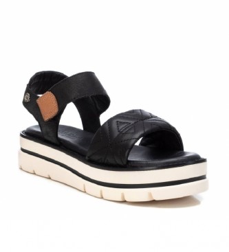 Carmela Leather sandals 068611 black -Platform height 5 cm