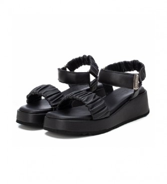 Carmela Leather sandals 068625 black -Height cua 5 cm