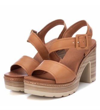 Carmela Brown leather sandals -Height heel 9cm