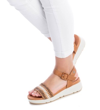 Carmela Lder sandaler 160590 brun -Hjde kile 5cm