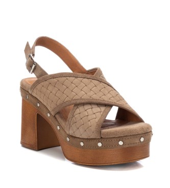 Carmela Sandales en cuir 160616 taupe