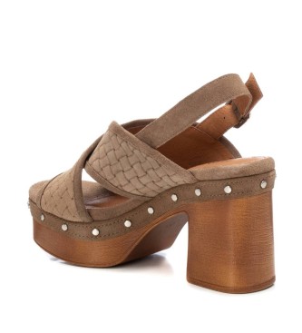 Carmela Sandales en cuir 160616 taupe