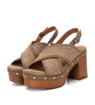 Carmela Sandales en cuir 160616 taupe